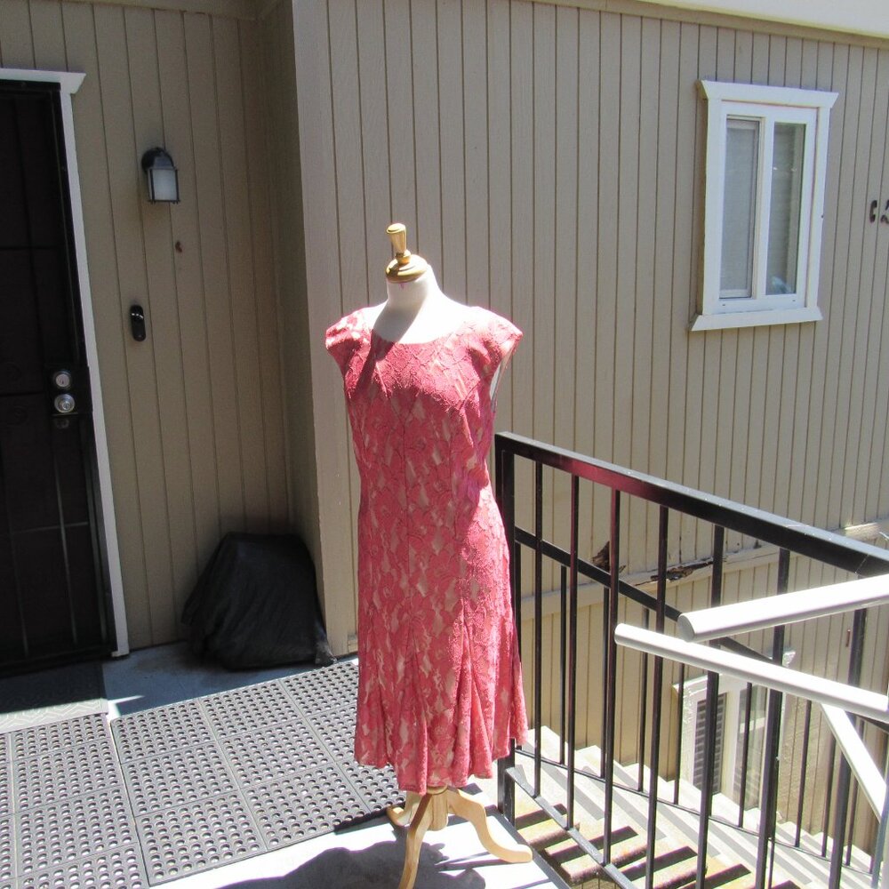 #83  NEW WOMEN'S PINK LACE DRESS BY COLLECTIONS  (SIZE 14W)